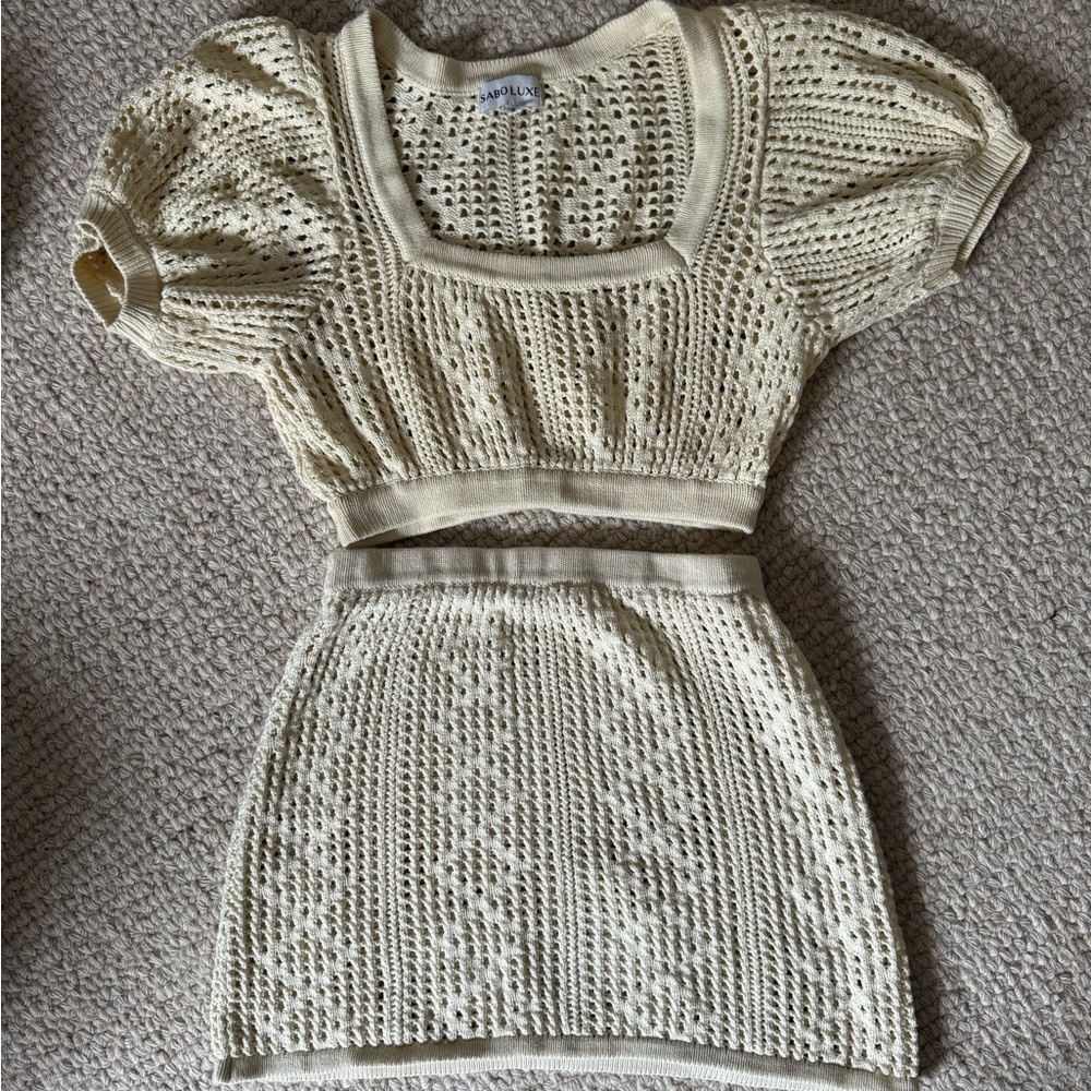 SABO skirt two piece knit set